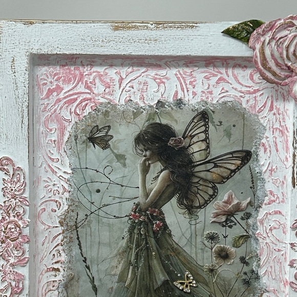 Fairy Art Decor with Pink and White Frame - Picture 3 of 12